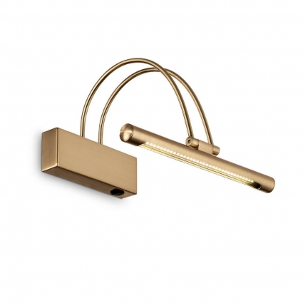 Подсветка для картин Ideal Lux Bow Ap D26 Ottone Satinato 121154 для гостиной, цвет золотой,  в современном стиле