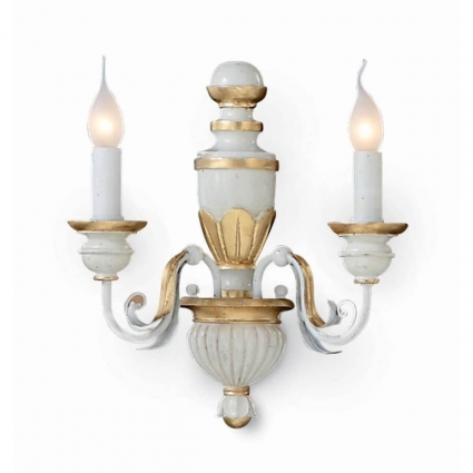 Бра Ideal Lux Firenze Ap2 Bianco Antico 012902 для гостиной площадью до 4.4 кв.м.,  в классическом стиле