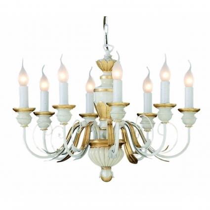 Подвесная люстра Ideal Lux Firenze Sp8 Bianco Antico 012872 для гостиной площадью до 17.8 кв.м.,  в классическом стиле