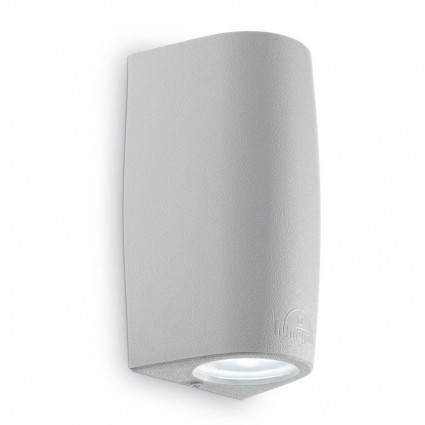 Уличный настенный светильник Ideal Lux Keope Ap2 Grigio 147796, цвет серый,  в современном стиле