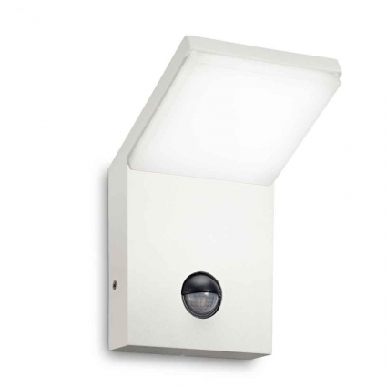 Уличный настенный светодиодный светильник Ideal Lux Style Ap Sensor Bianco 4000K 209852, цвет белый,  в современном стиле