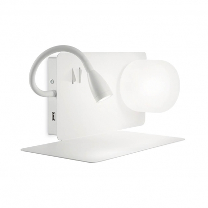 Бра Ideal Lux Book-1 Ap Bianco 174792 для спальни, цвет белый,  в современном стиле