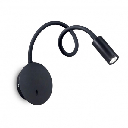 Бра Ideal Lux Focus-2 Ap Nero 203195 для спальни, цвет черный,  в стиле Хай-тек