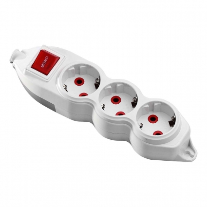 Колодка Mono Electric Orion 3гн с/з 150-011000-310, цвет белый