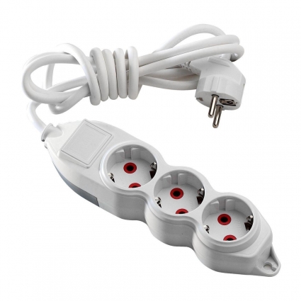 Удлинитель Mono Electric 3гн х 3м с/з 150-010001-313, цвет белый