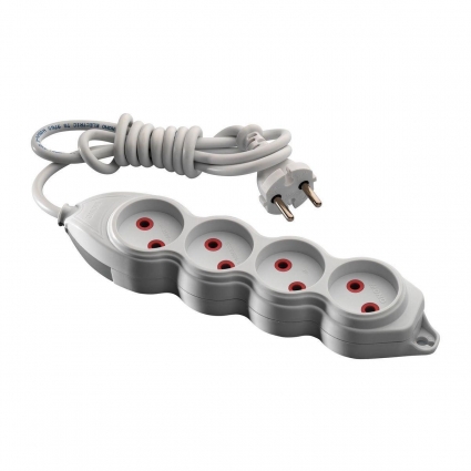 Удлинитель Mono Electric 4гн х 3м б/з 150-010003-403, цвет белый