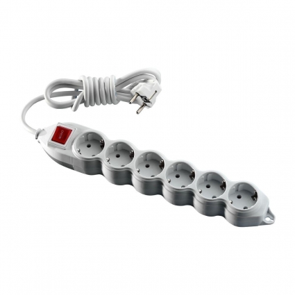 Удлинитель Mono Electric 6гн 3м с/з 150-011001-613, цвет белый