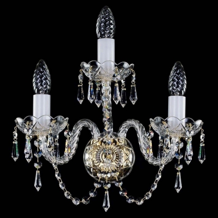 Бра Artglass Mirka III. Full Cut White CE для гостиной, цвет латунь,  в классическом стиле