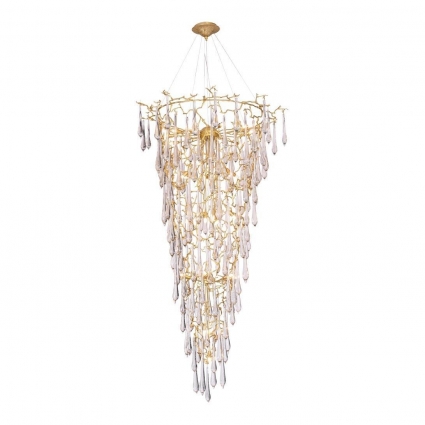 Подвесная люстра Crystal Lux Reina SP34 D1200 Gold Pearl для больших залов, цвет золотой