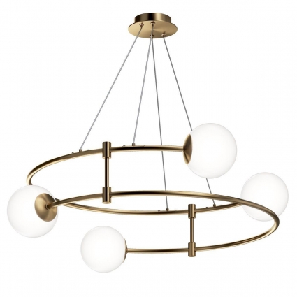 Подвесная люстра Maytoni Balance MOD317PL-04G для кухни, цвет белый,  в стиле Хай-тек