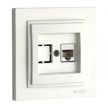 Розетка компьютерная RJ45 Mono Electric Despina 6 кат слоновая кость 102-010005-125 в современном стиле