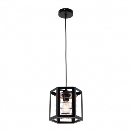 Подвесной светильник IMEX MD.8818-1-P BK+FGD для кафе и ресторанов, цвет черный,  в стиле лофт
