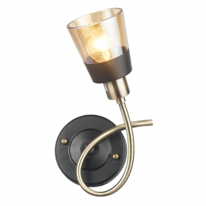 Бра IMEX MD.4045-1-W AB+BK для гостиной, цвет янтарный,  в стиле модерн