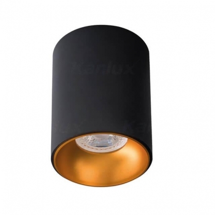 Накладной точечный светильник Kanlux RITI GU10 B/G 27571 для гостиной площадью до 1 кв.м.,  в современном стиле