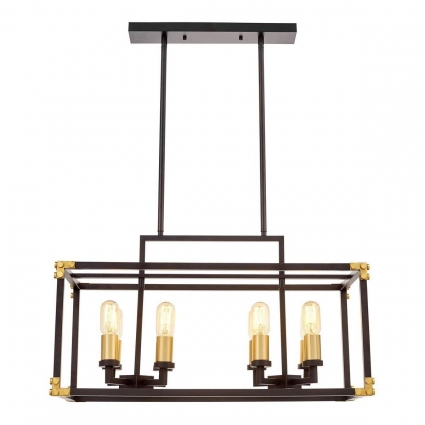 Подвесная люстра Lumina Deco Waldorf LDP 1140-8 BK+MD для гостиной, цвет черный,  в стиле лофт
