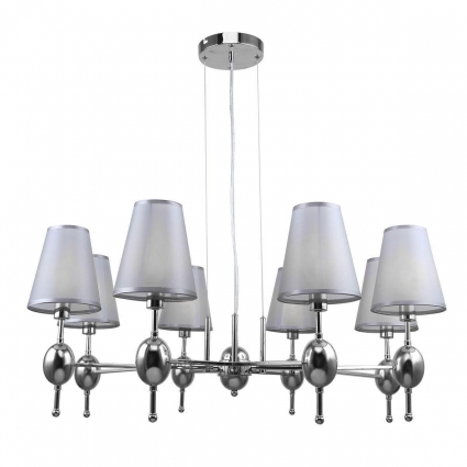 Подвесная люстра Escada Elegy 2106/8S для гостиной площадью до 20 кв.м., цвет никель,  в стиле модерн