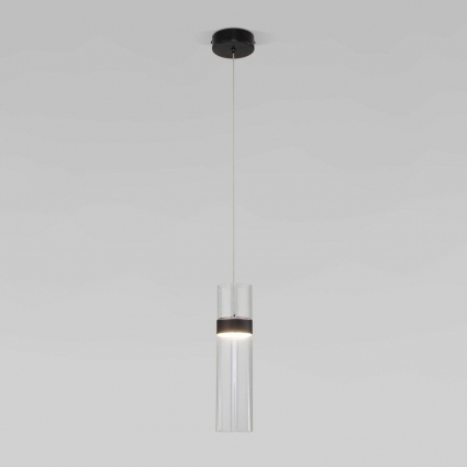 Подвесной светодиодный светильник Eurosvet Lumen 50244/1 LED черный/прозрачный для кухни площадью до 1 кв.м.,  в современном стиле