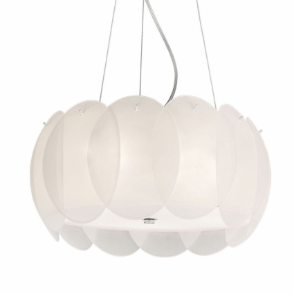 Подвесной светильник Ideal Lux Ovalino SP5 Bianco для спальни площадью до 16.7 кв.м.,  в стиле ретро