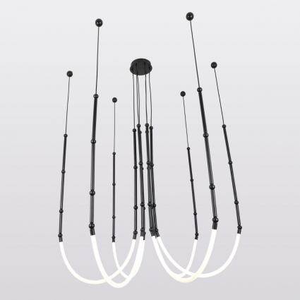 Подвесной светодиодный светильник Lussole Loft BEND LSP-7069 для гостиной, цвет черный,  в современном стиле