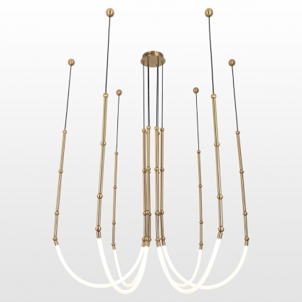 Подвесной светодиодный светильник Lussole Loft BEND LSP-7071 для гостиной, цвет матовое золото,  в современном стиле