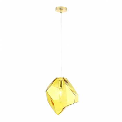 Подвесной светильник Crystal Lux NUESTRO SP1 GOLD/AMBER для кухни, цвет янтарный,  в современном стиле