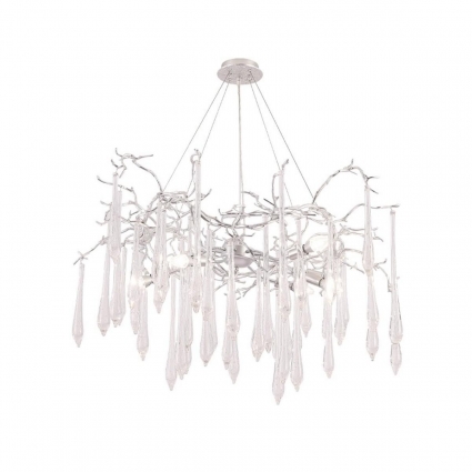Подвесная люстра Crystal Lux REINA SP8 D1000 SILVER PATINA для гостиной, цвет серебро,  в стиле арт-деко