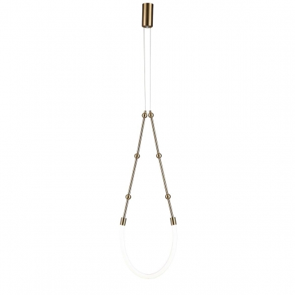 Подвесной светодиодный светильник Indigo Corda 14010/1P Brass V000062L для спальни площадью до 3 кв.м.,  в стиле Хай-тек