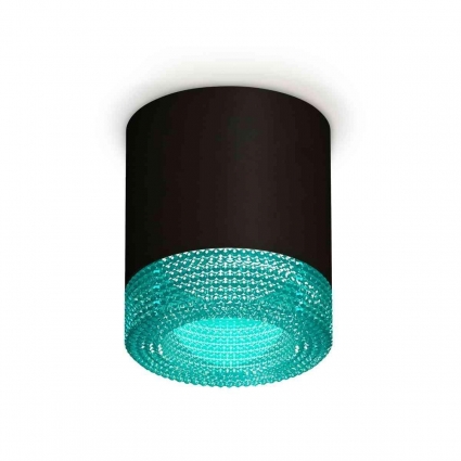 Комплект накладного светильника Ambrella light Techno Spot XS7402013 SBK/BL черный песок/голубой (C7402, N7194) для магазина, цвет черный