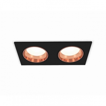 Комплект встраиваемого светильника Ambrella light Techno Spot XC6526005 SBK/PPG черный песок/золото розовое полированное (C6526, N6114) для магазина, цвет черный