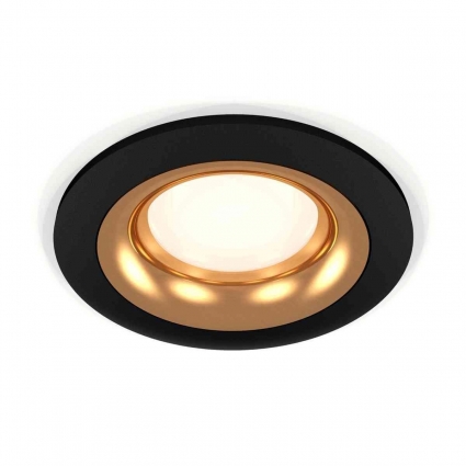 Комплект встраиваемого светильника Ambrella light Techno Spot XC7622005 SBK/PYG черный песок/золото желтое полированное (C7622, N7014) для магазина, цвет черный